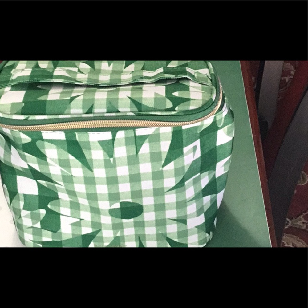 Kate Spade Lunch Tote Gingham Green Daisies
